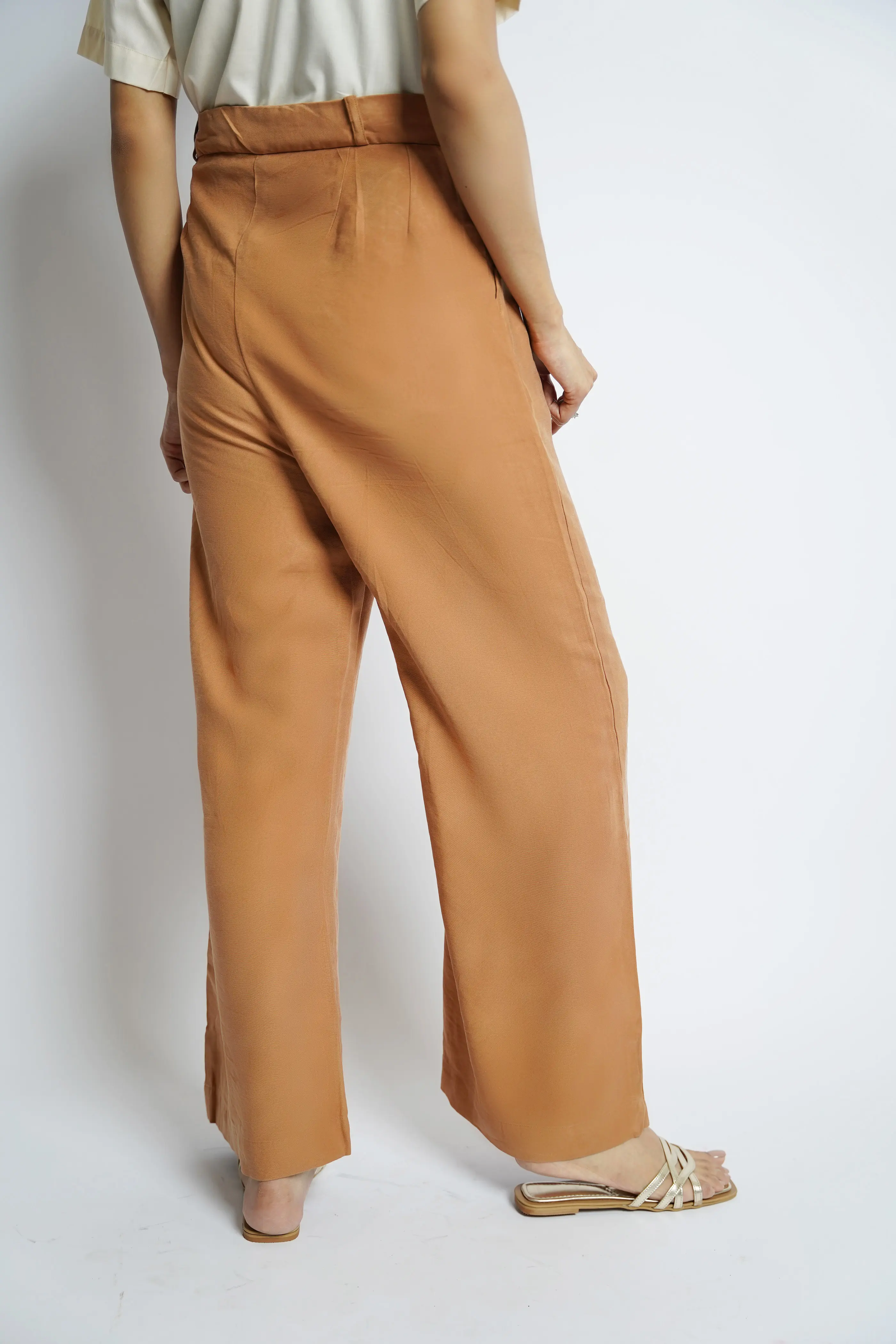 Belbes Flared Pants Tan - Image 3