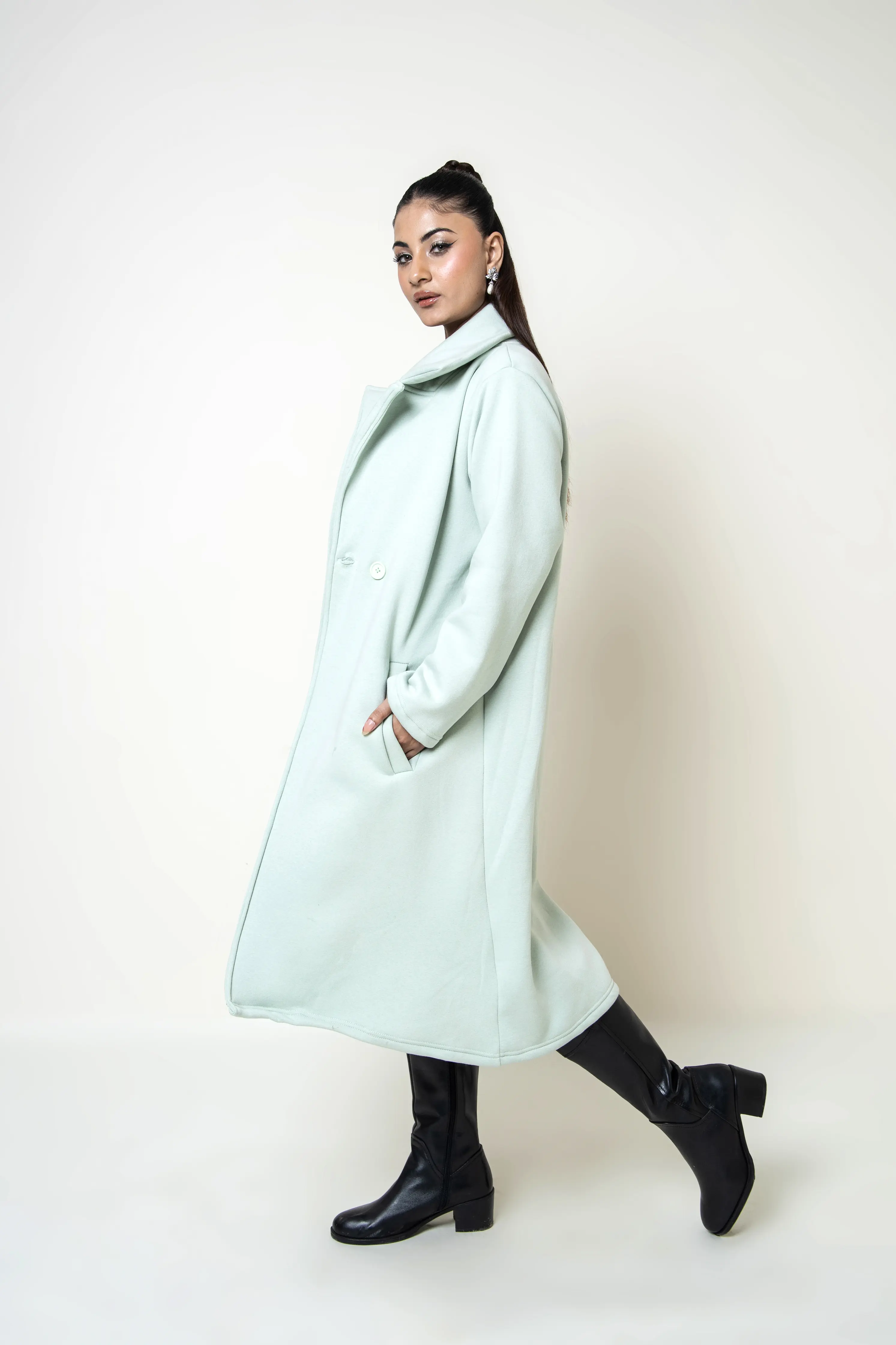 Bergen Neo Long Coat Sage Green - Image 2