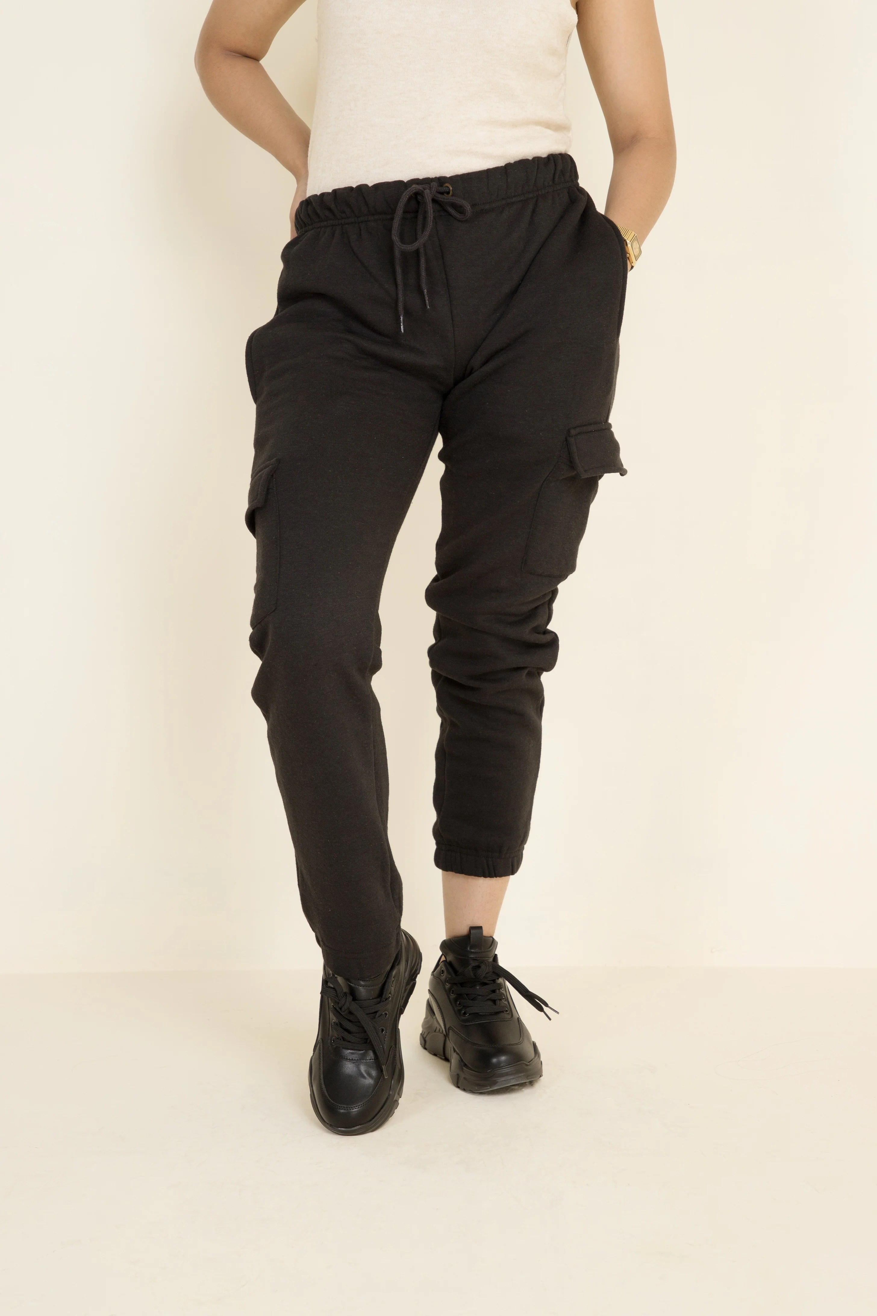 Cargo Fleece Pants Black - Image 3