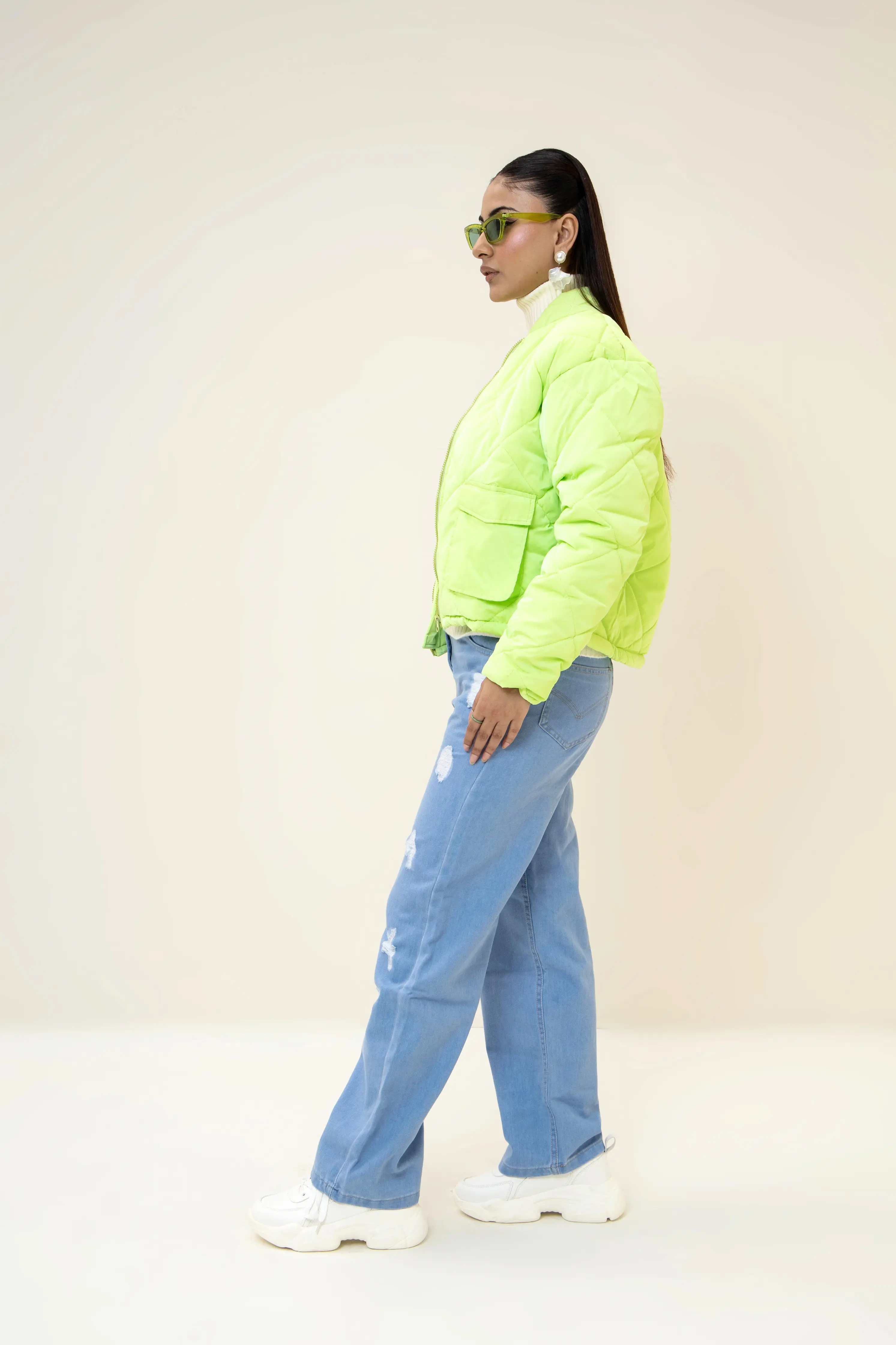 Kendal Puffer Jacket Lime - Image 3