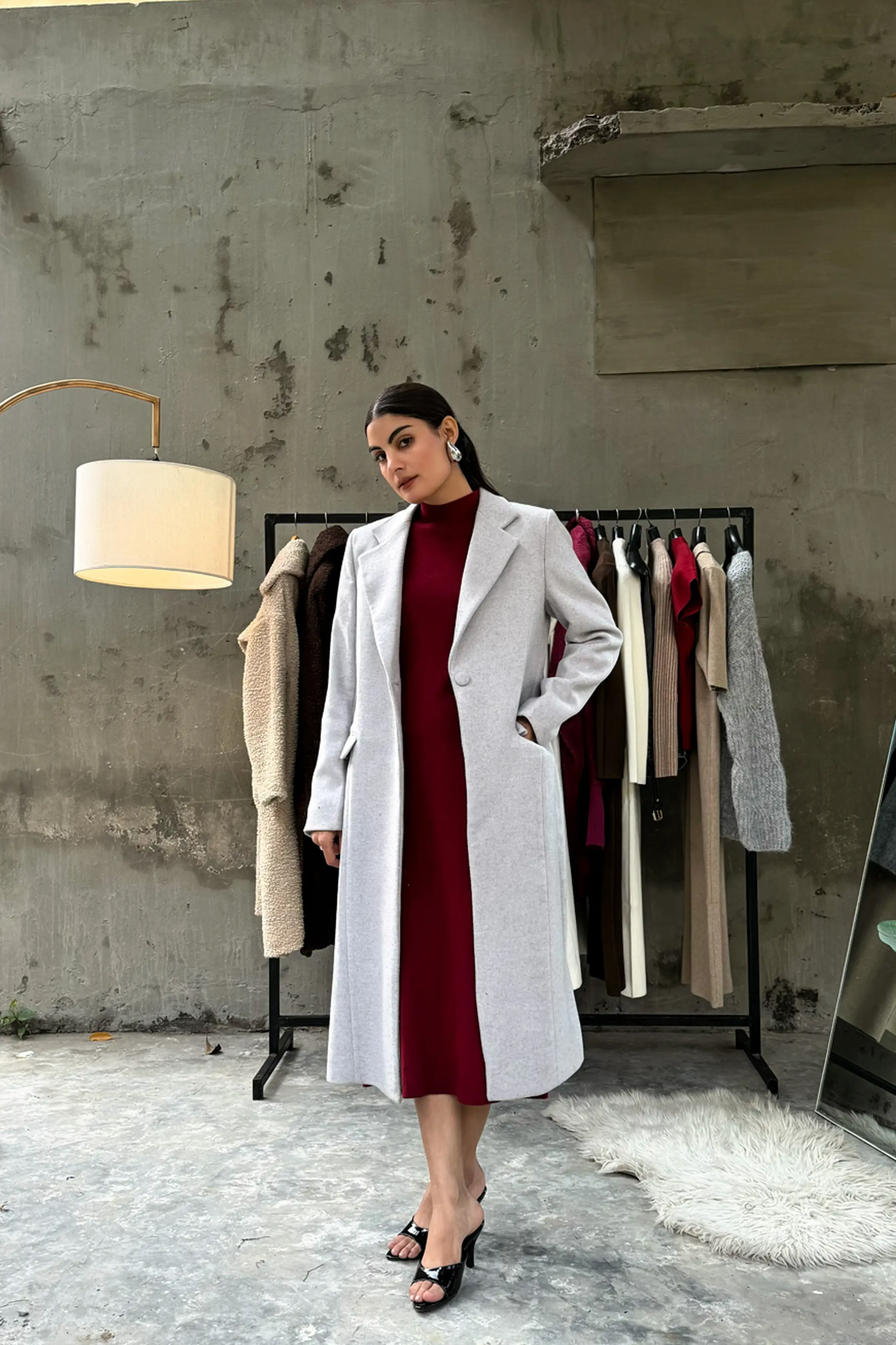 Levante Long Coat chalk Grey - Image 2