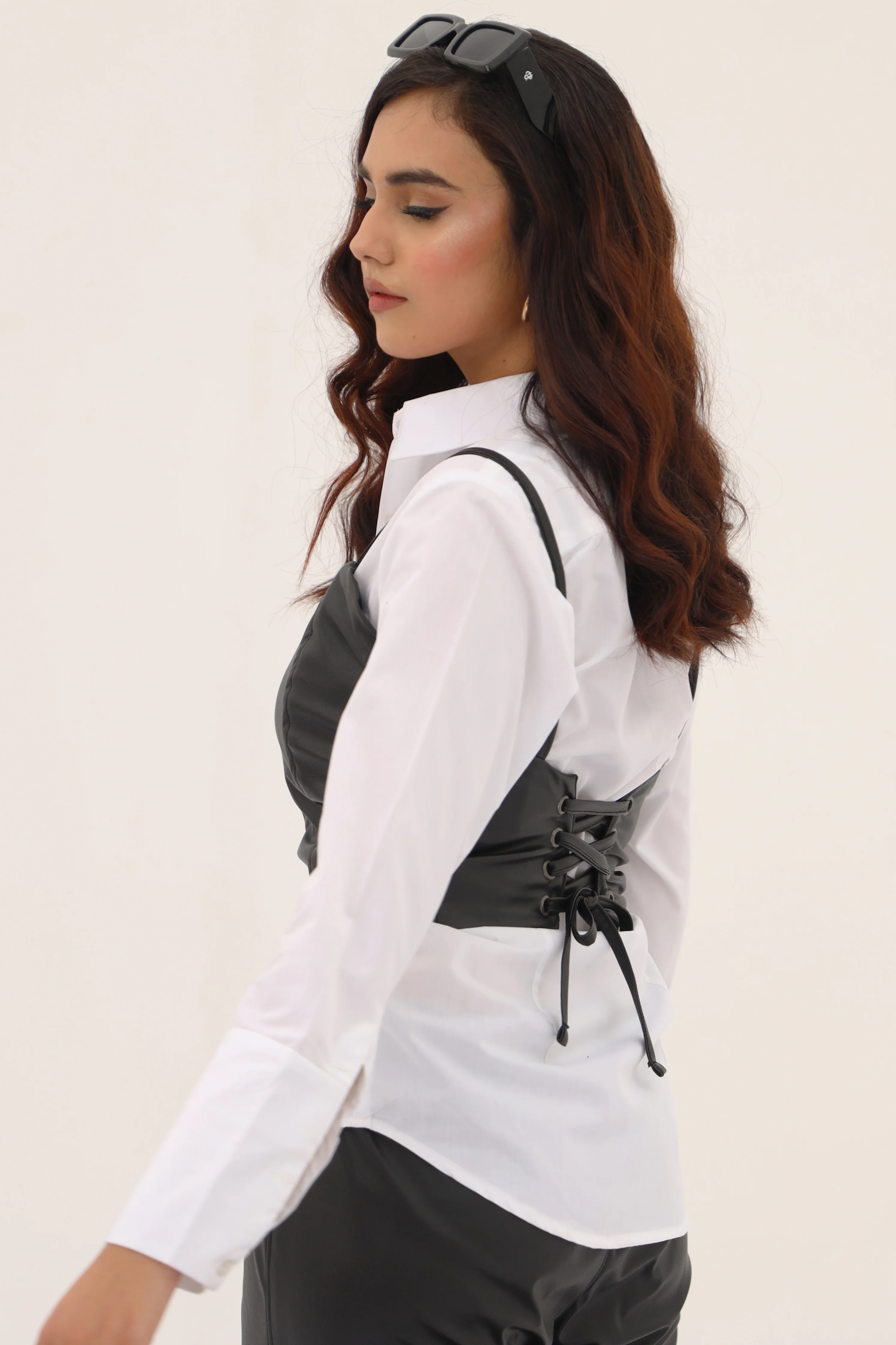 Quinn Leather Corset Black - Image 3