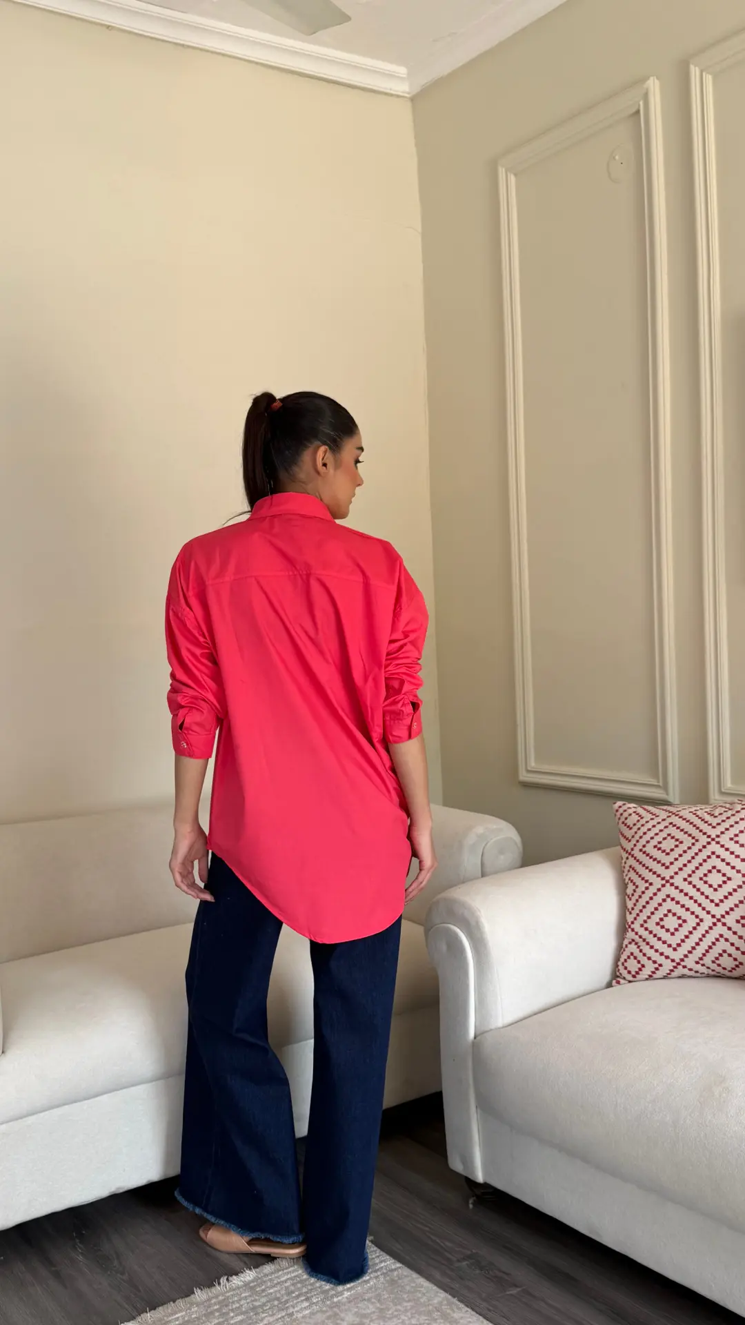 Rihana Button Down Shirt pink - Image 3