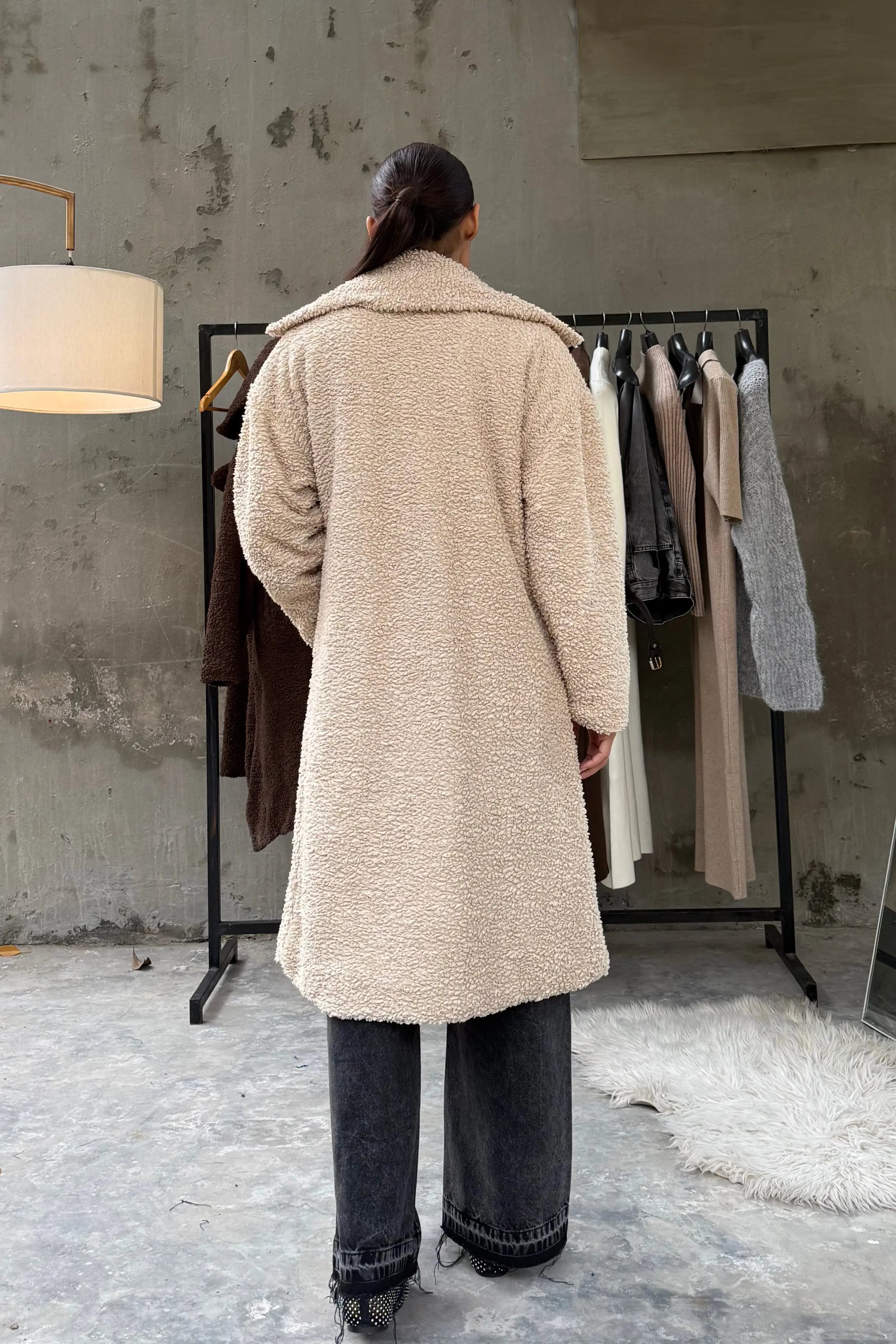 Vienna Teddy Coat Beige - Image 2
